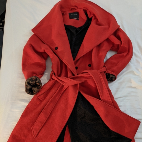 SCOTCH & SODA Maison Scotch Red Wool Coat - Picture 1 of 6